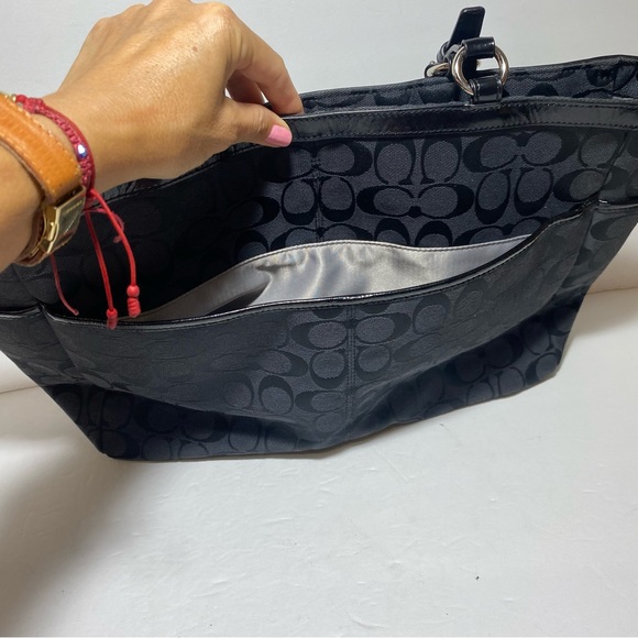 Coach Signature Gallery East West Black  Tote Handbag Purpose - Picture 3 of 16